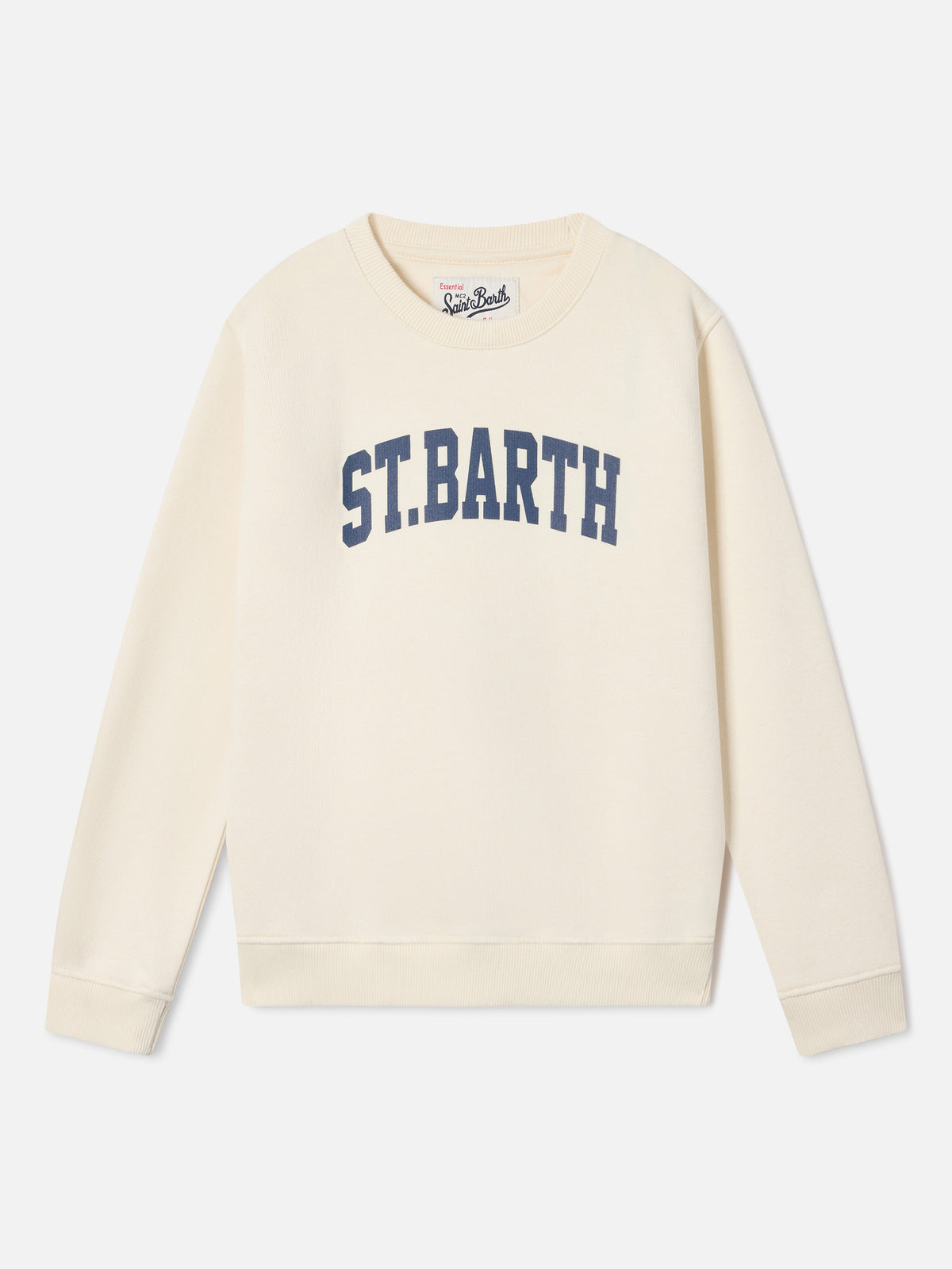 Sudadera Hutton color crema en mezcla de algodón con estampado St. Barth 