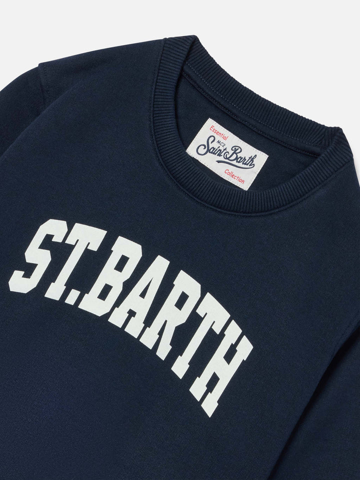 Sudadera Hutton azul marino de mezcla de algodón blue con estampado St. Barth 