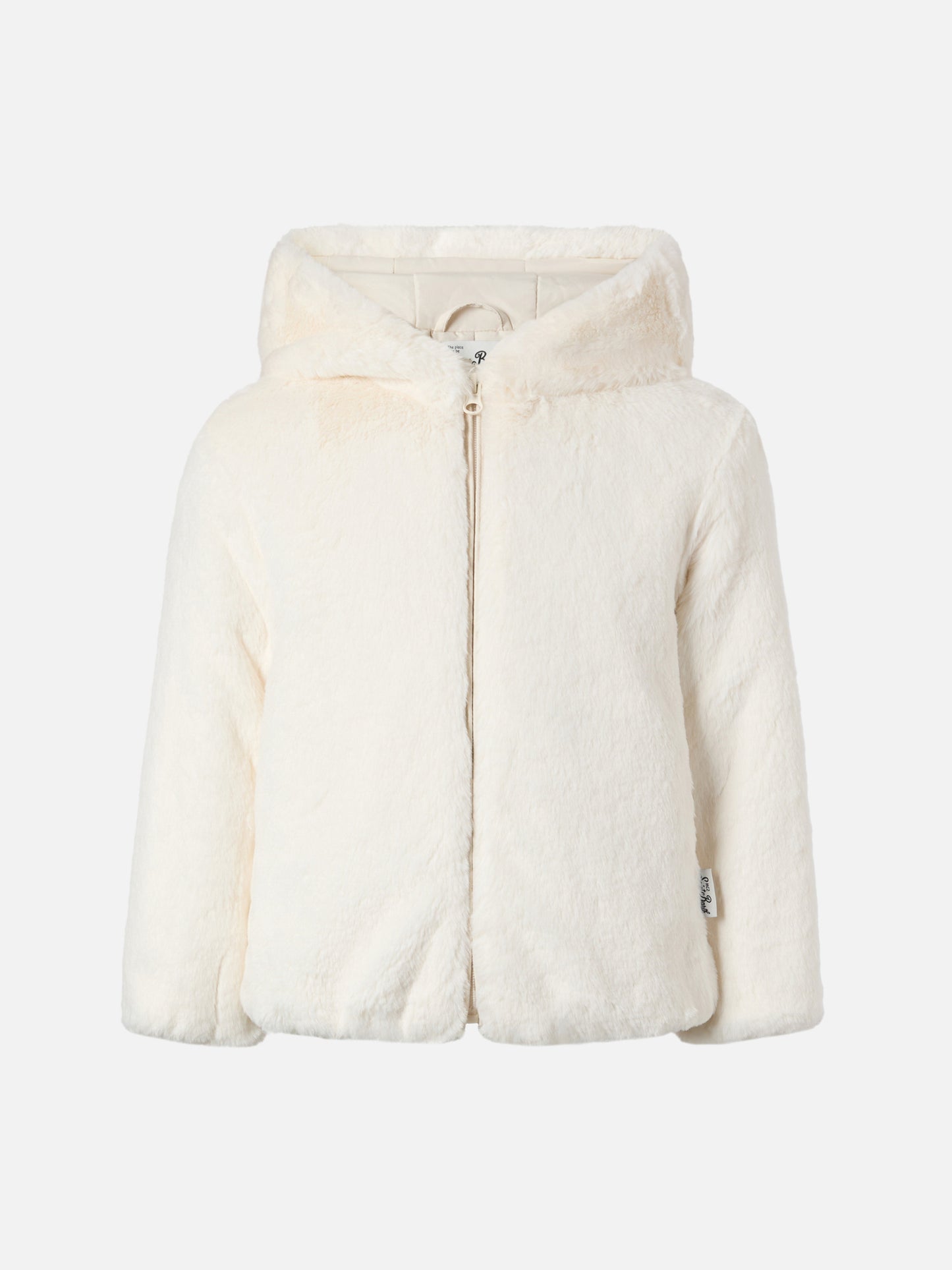Chaqueta de piel sintética con capucha, orejas y charm Trudi 