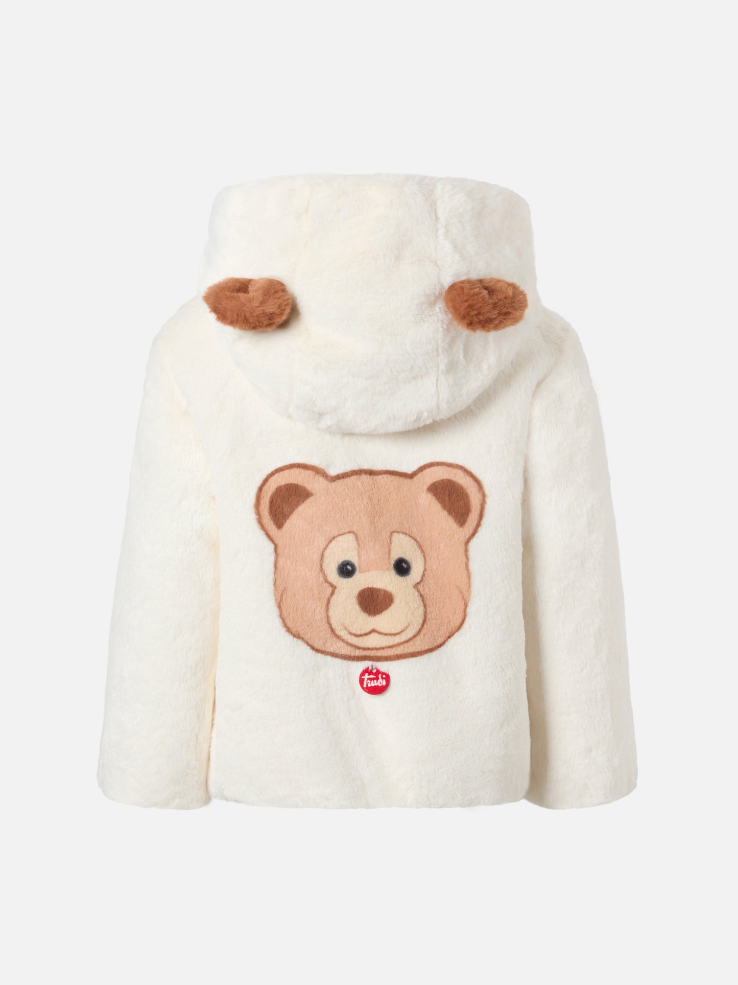 Chaqueta de piel sintética con capucha, orejas y charm Trudi 