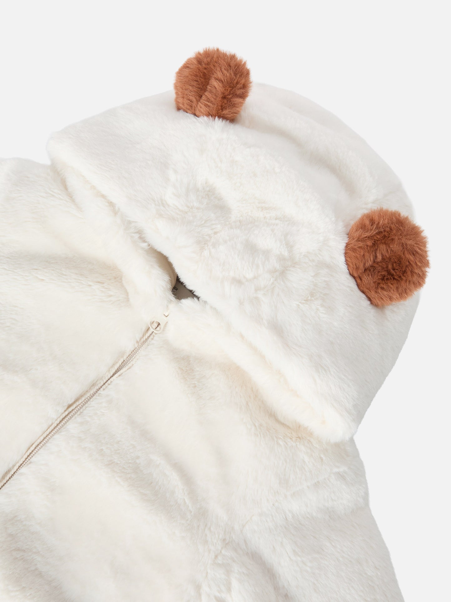 Chaqueta de piel sintética con capucha, orejas y charm Trudi 