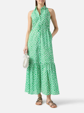 Abito lungo Ida con scollo all'americana