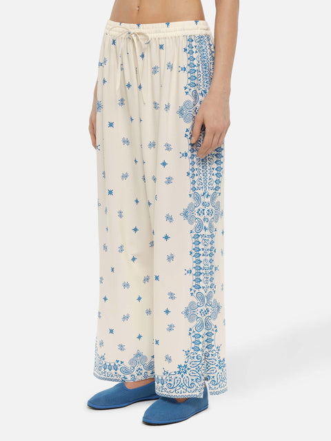 Ikaria wide-leg pants with bandanna placed print - MC2 Saint Barth