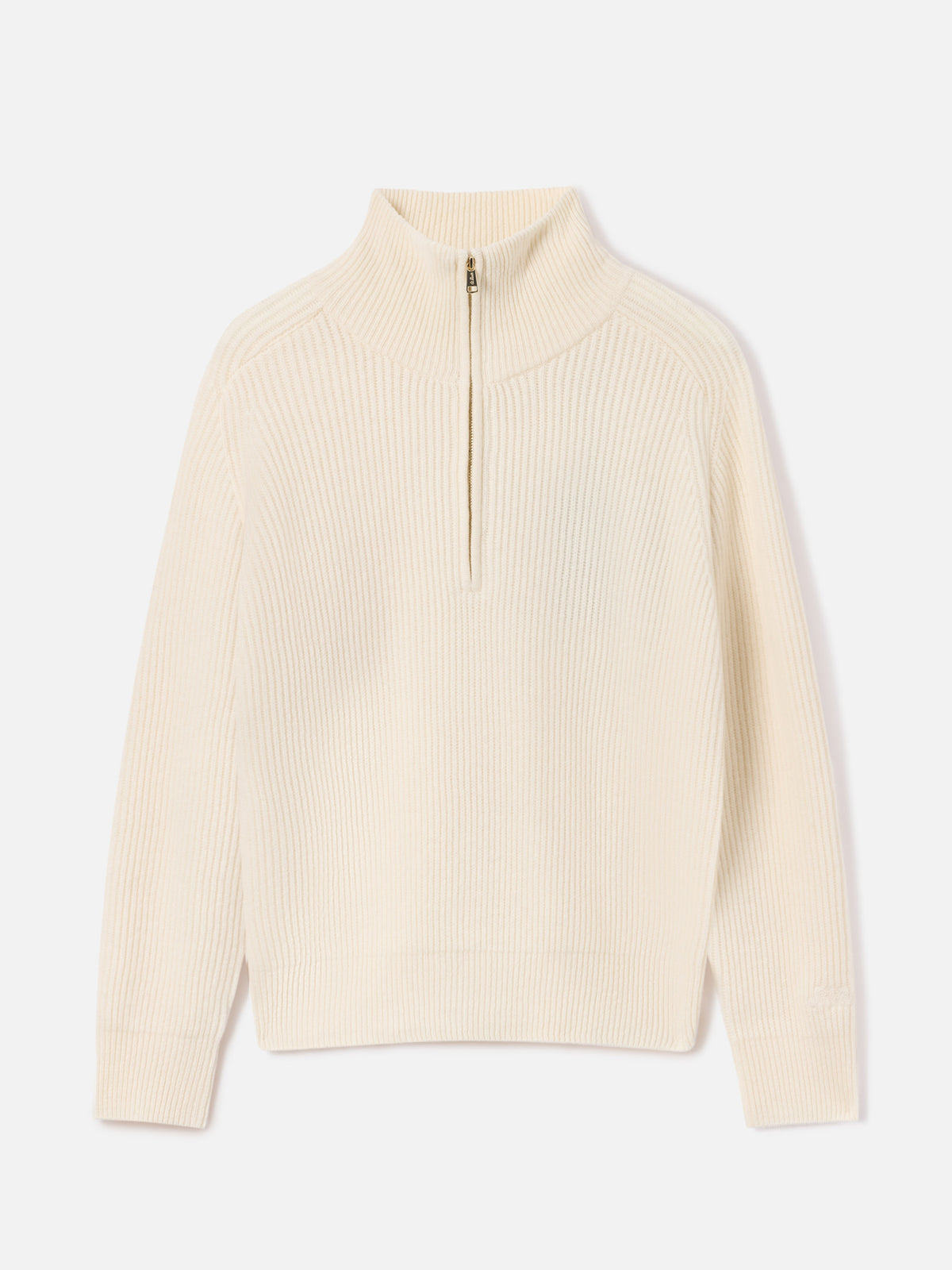 Off white Isalyn wool half-zip knit