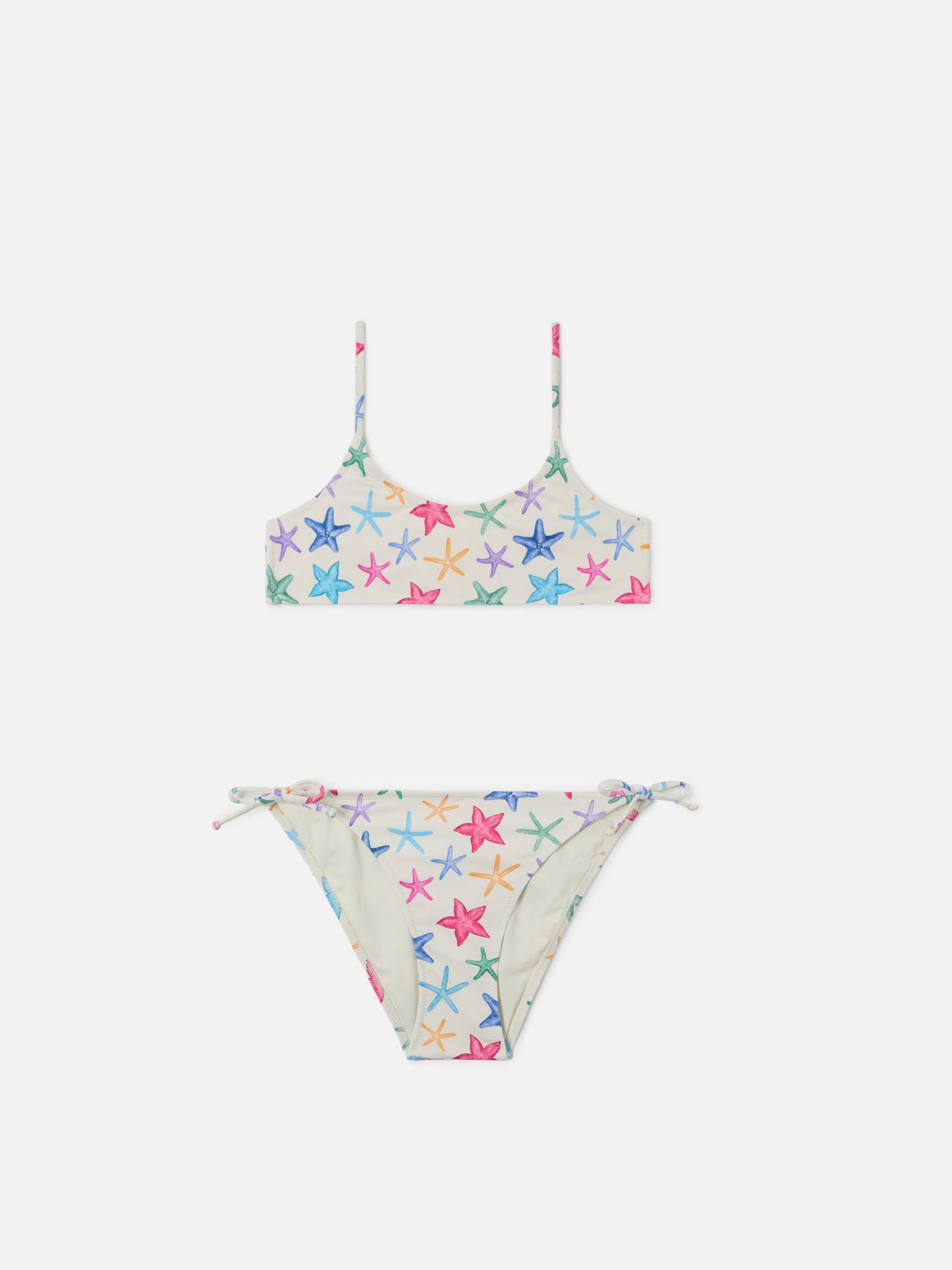 Bikini Jaiden color crema con estampado multicolor de estrellas de mar 