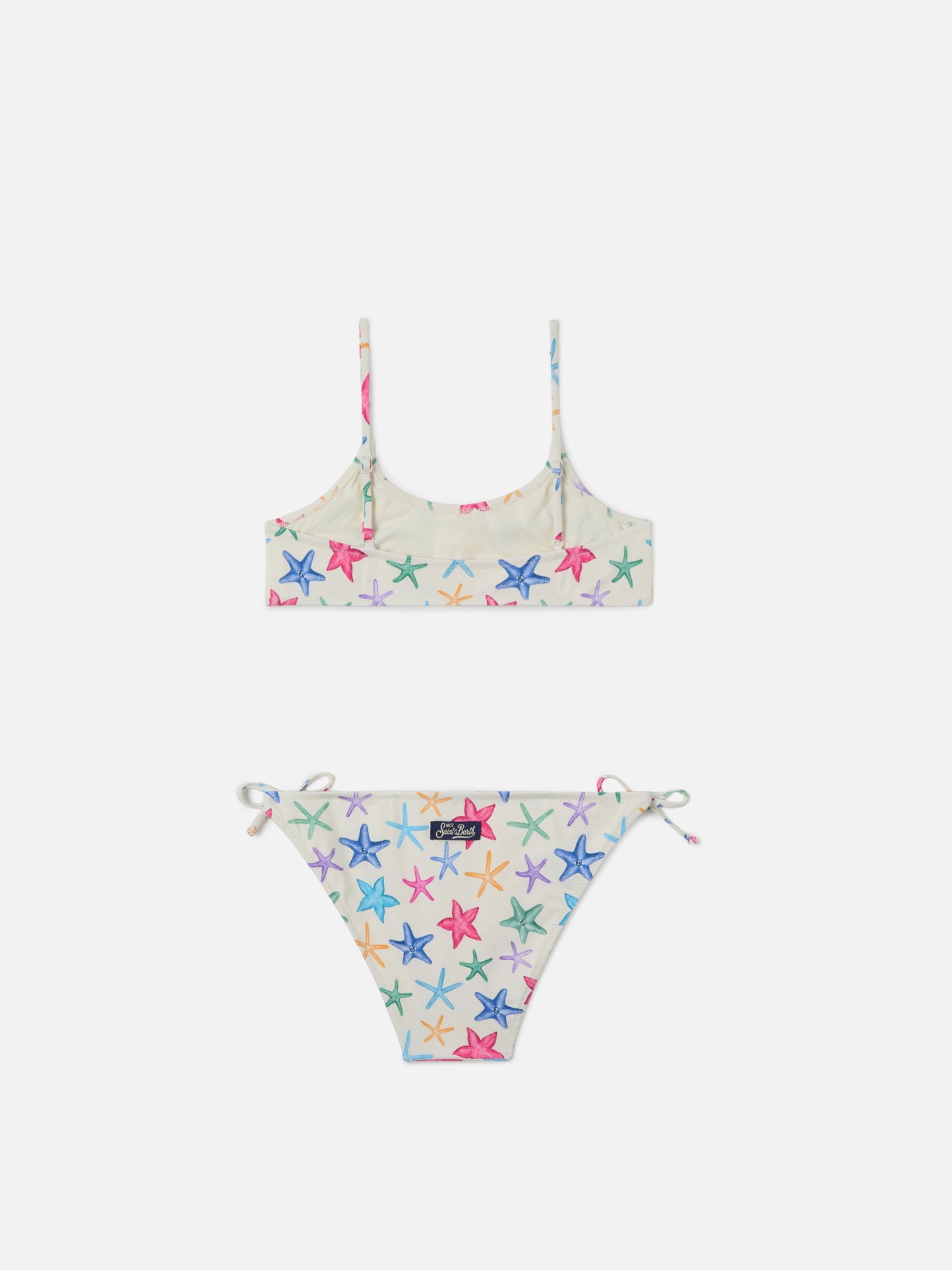 Bikini Jaiden color crema con estampado multicolor de estrellas de mar 
