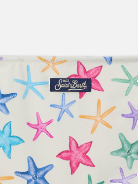 Bikini Jaiden color crema con estampado multicolor de estrellas de mar 
