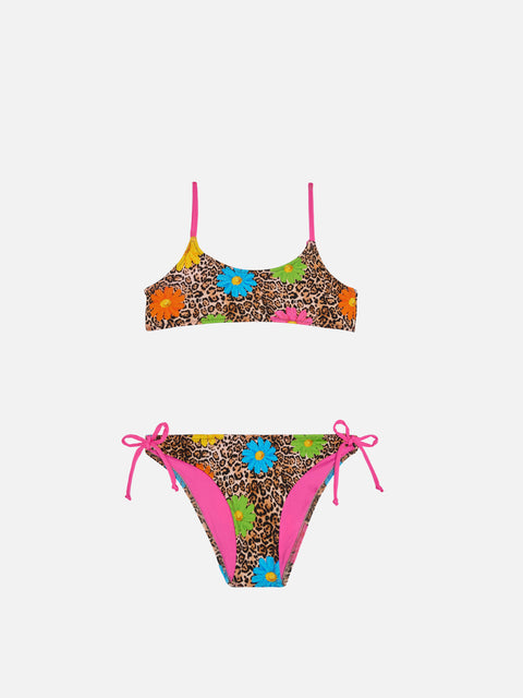 Girl bralette bikini with leopard print - MC2 Saint Barth