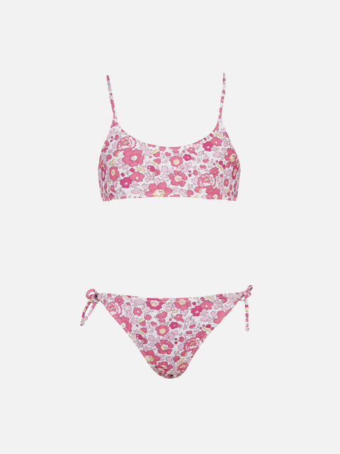 Girl double face bralette bikini Jaiden | MADE WITH LIBERTY FABRIC - MC2 Saint Barth