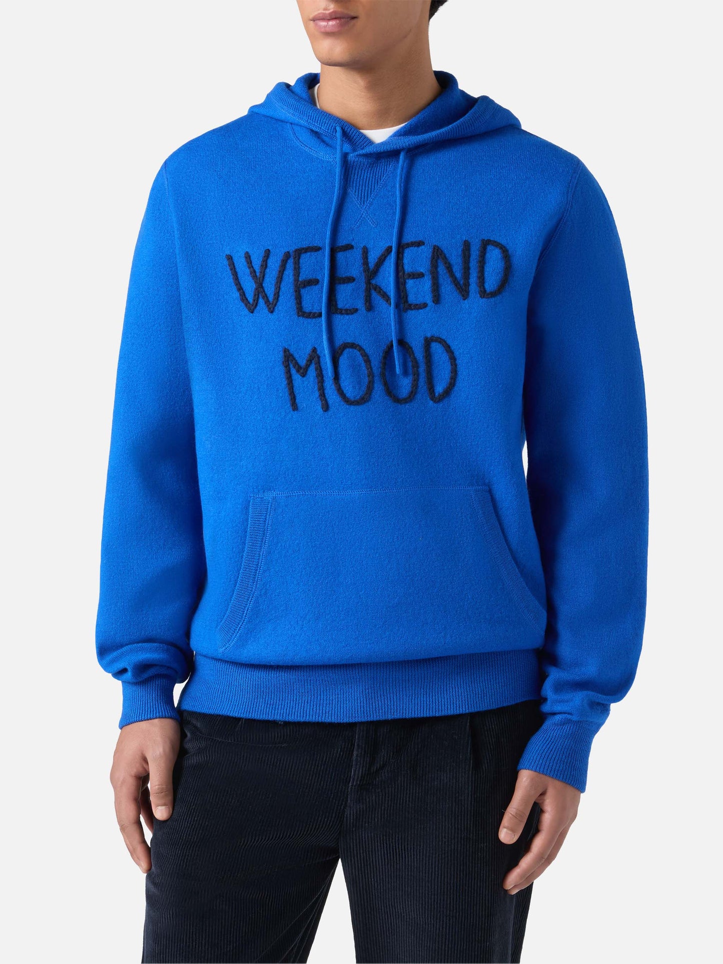 Rundhals-Kapuzenpullover „Jake“ mit „Week-end Off“-Stickerei
