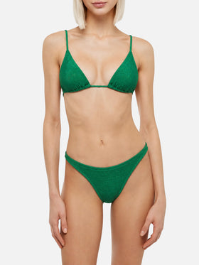Bikini a triangolo Janet Naomi in lurex verde