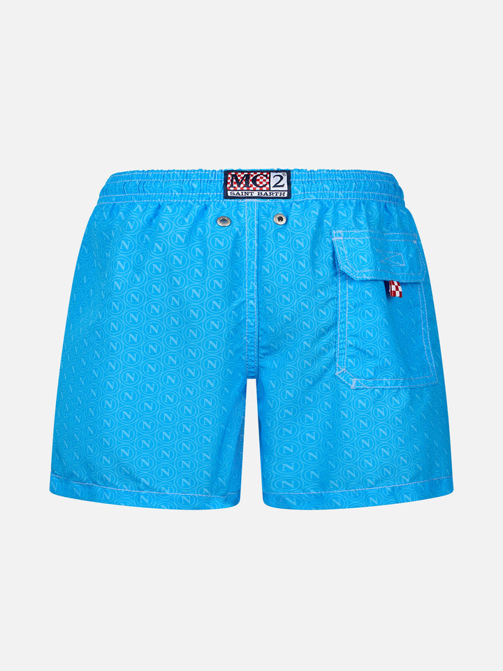 Jean mid-length swim shorts with Napoli print and patch | SSC NAPOLI SPECIAL EDITION - MC2 Saint Barth