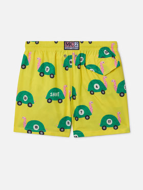 Short de bain garçon en tissu léger Jean Lighting avec imprimé tortues 