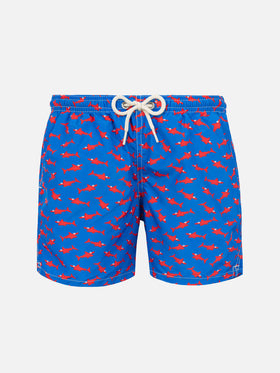 Boy swim shorts with red shark print - MC2 Saint Barth