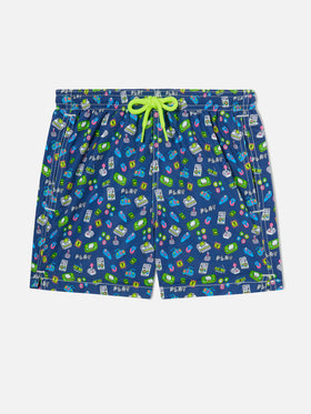 Short de bain garçon à imprimé jeux rétro 