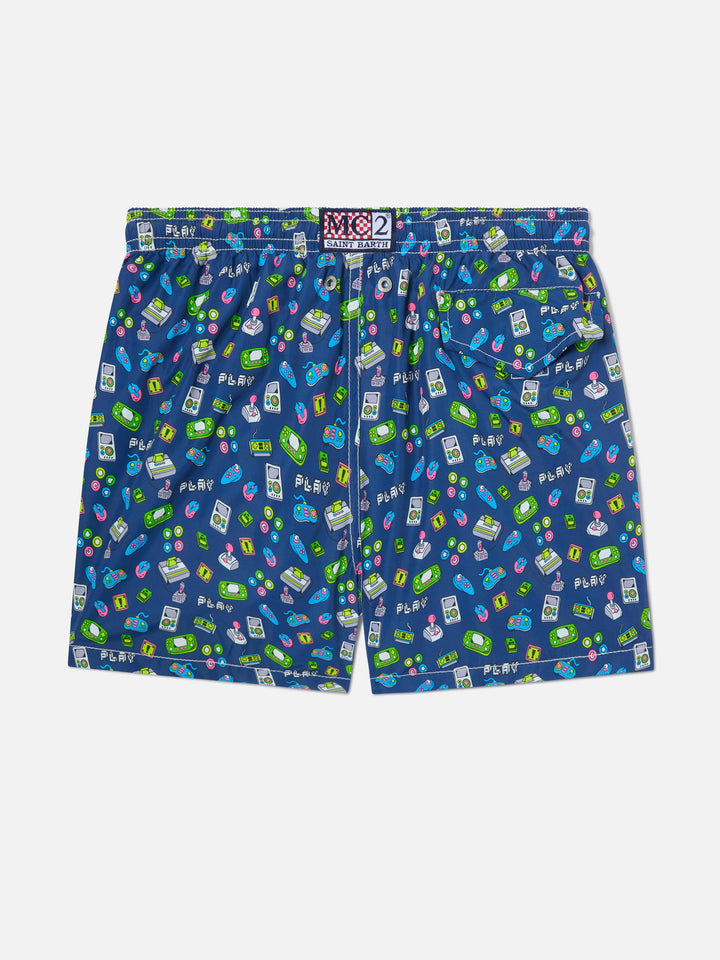 Short de bain garçon à imprimé jeux rétro 