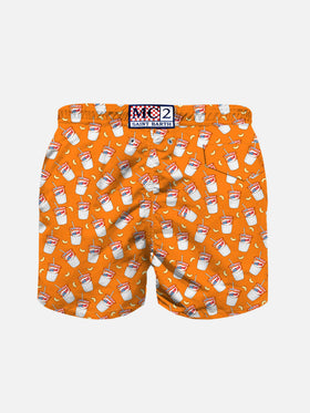Boy swim shorts with Estathé print | Estathé® Special Edition - MC2 Saint Barth