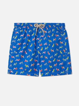 Bañador corto para niño en tejido ligero Jean Lighting con estampado de perros 