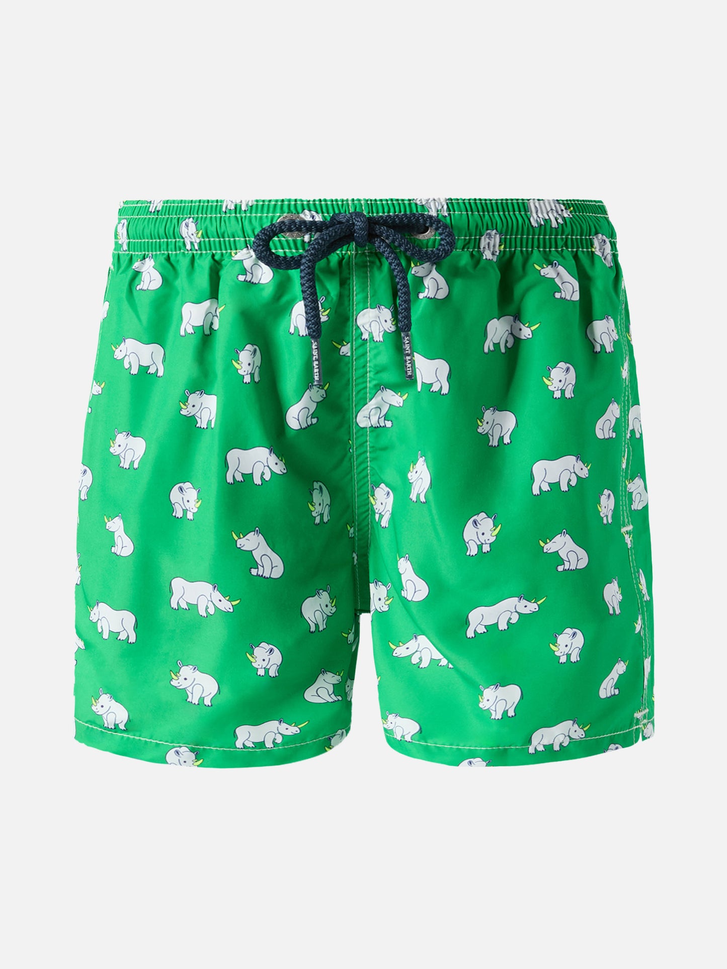 Leichte Badeshorts aus Stoff, Modell „Jean Lighting“ mit Nashornprint