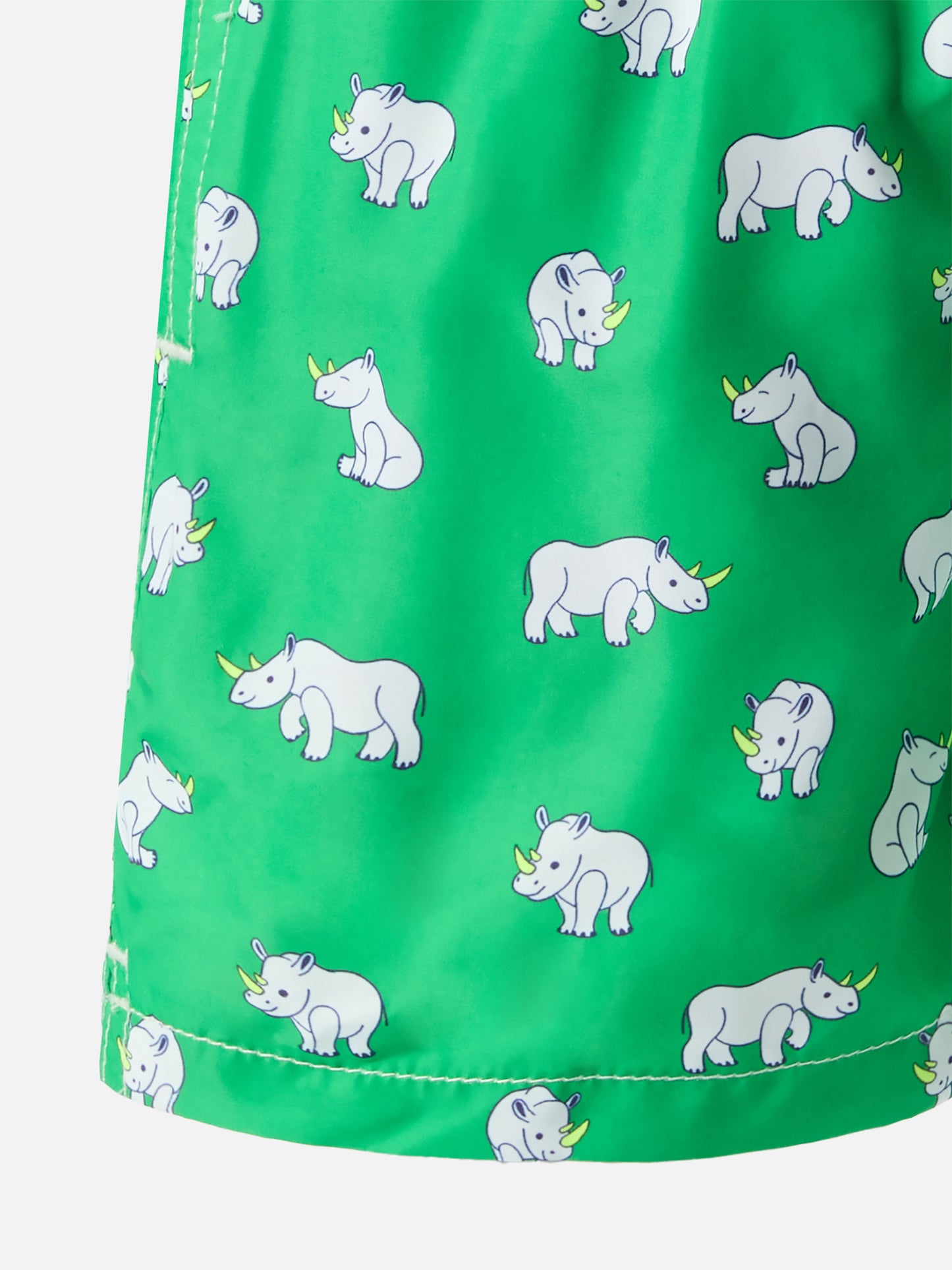 Leichte Badeshorts aus Stoff, Modell „Jean Lighting“ mit Nashornprint