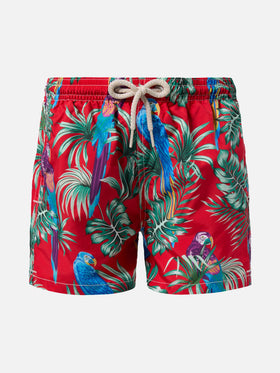Jean Lighting Badeshorts aus leichtem Stoff mit Papageienmuster