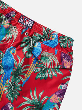 Jean Lighting Badeshorts aus leichtem Stoff mit Papageienmuster