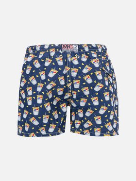 Boy lightweight fabric swimshorts with Estathè print | ESTATHE' SPECIAL EDITION - MC2 Saint Barth