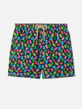 Short de bain garçon en tissu léger Jean Lighting avec imprimé oursons bonbons 