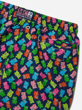 Short de bain garçon en tissu léger Jean Lighting avec imprimé oursons bonbons 