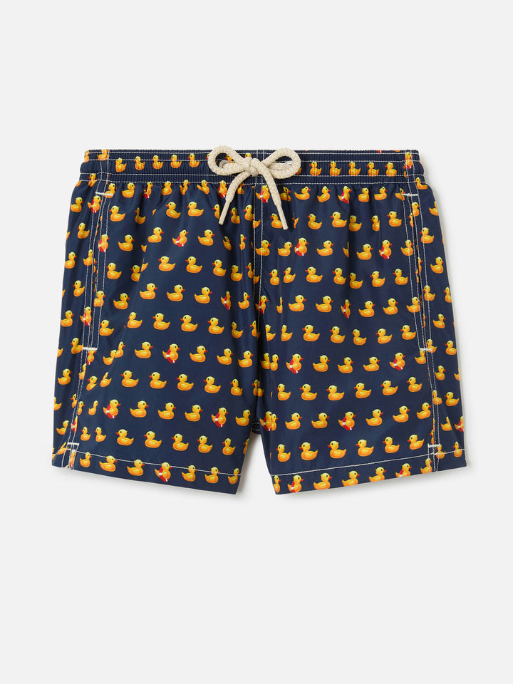 Bañador infantil para niño con estampado de patitos 