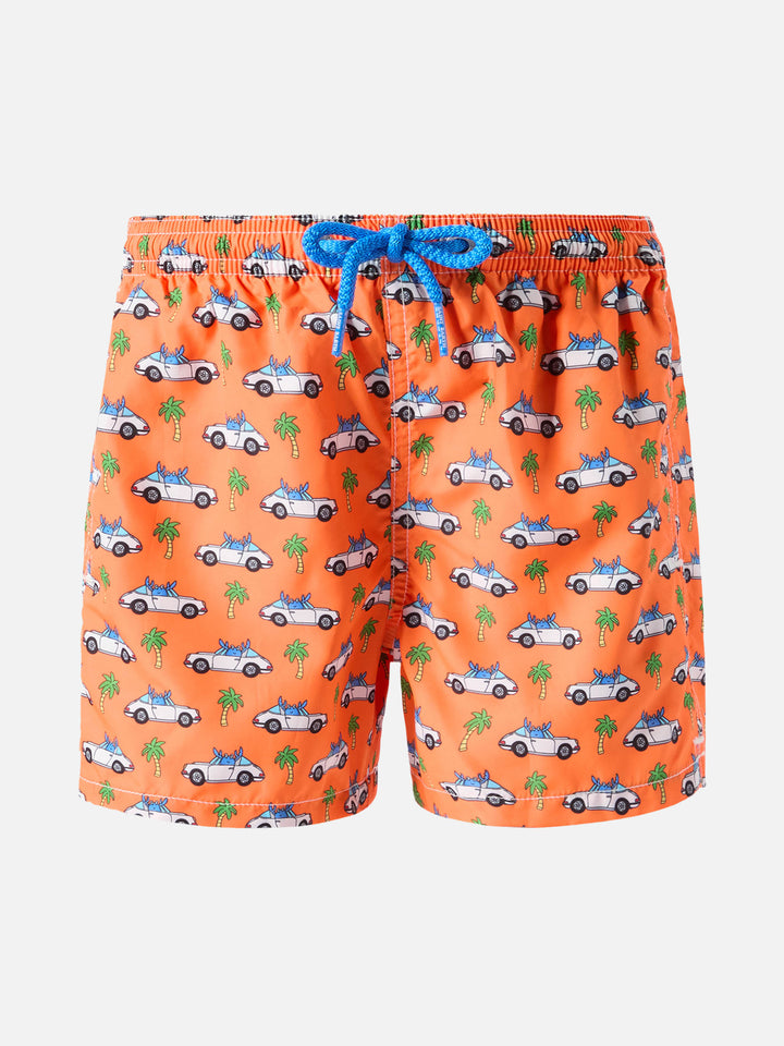 Jean Lighting lightweight fabric swim shorts with Porsche print | PORSCHE SPECIAL EDITION