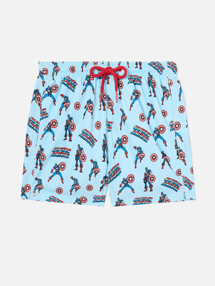 Bañador de hombre Jean Lighting con estampado integral Captain America | Edición Especial 