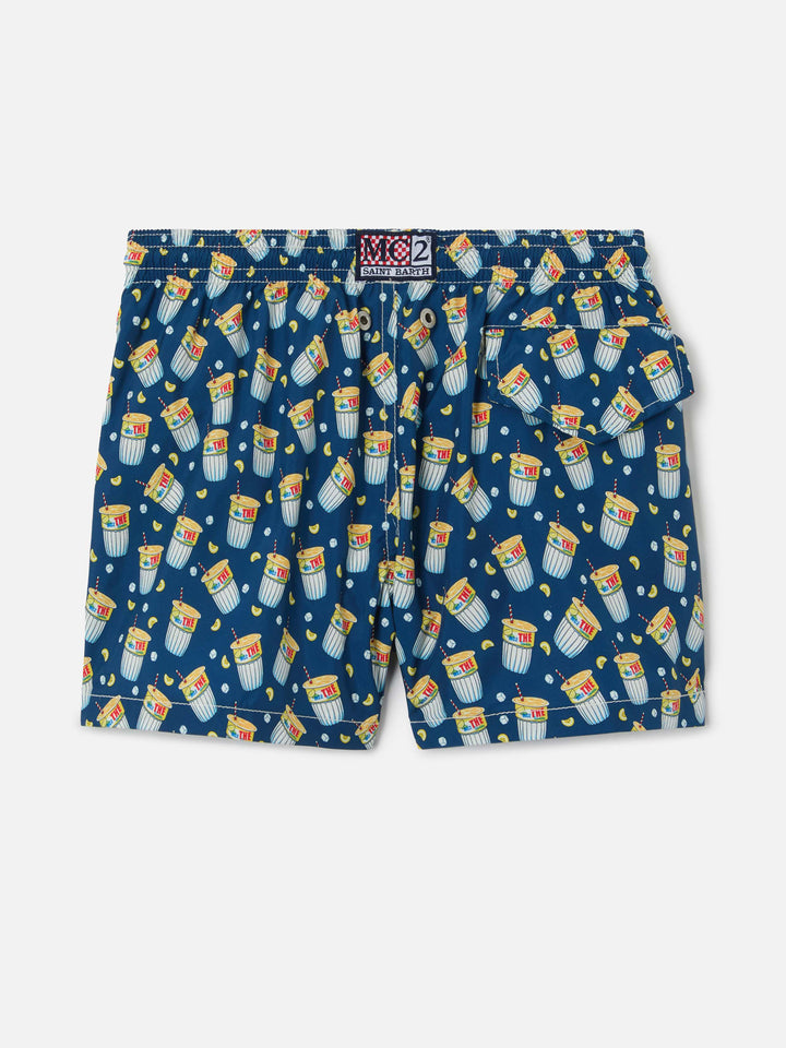 Lightweight fabric swimshorts with Estathè print | ESTATHE' SPECIAL EDITION