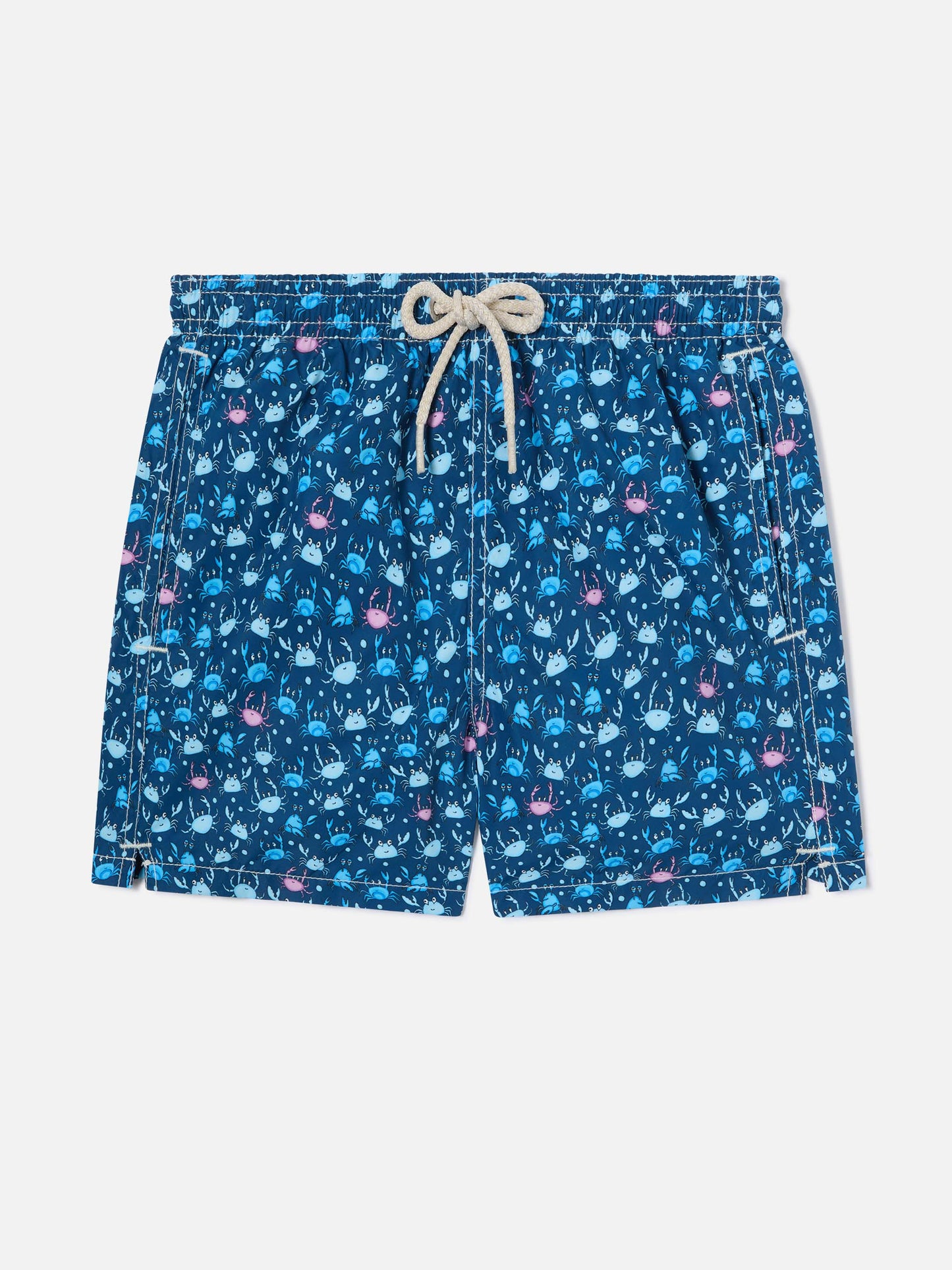 Bañador corto para niño con estampado multicolor de cangrejos 