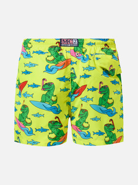 Jean Lighting Badeshorts aus leichtem Stoff mit Dino-Print