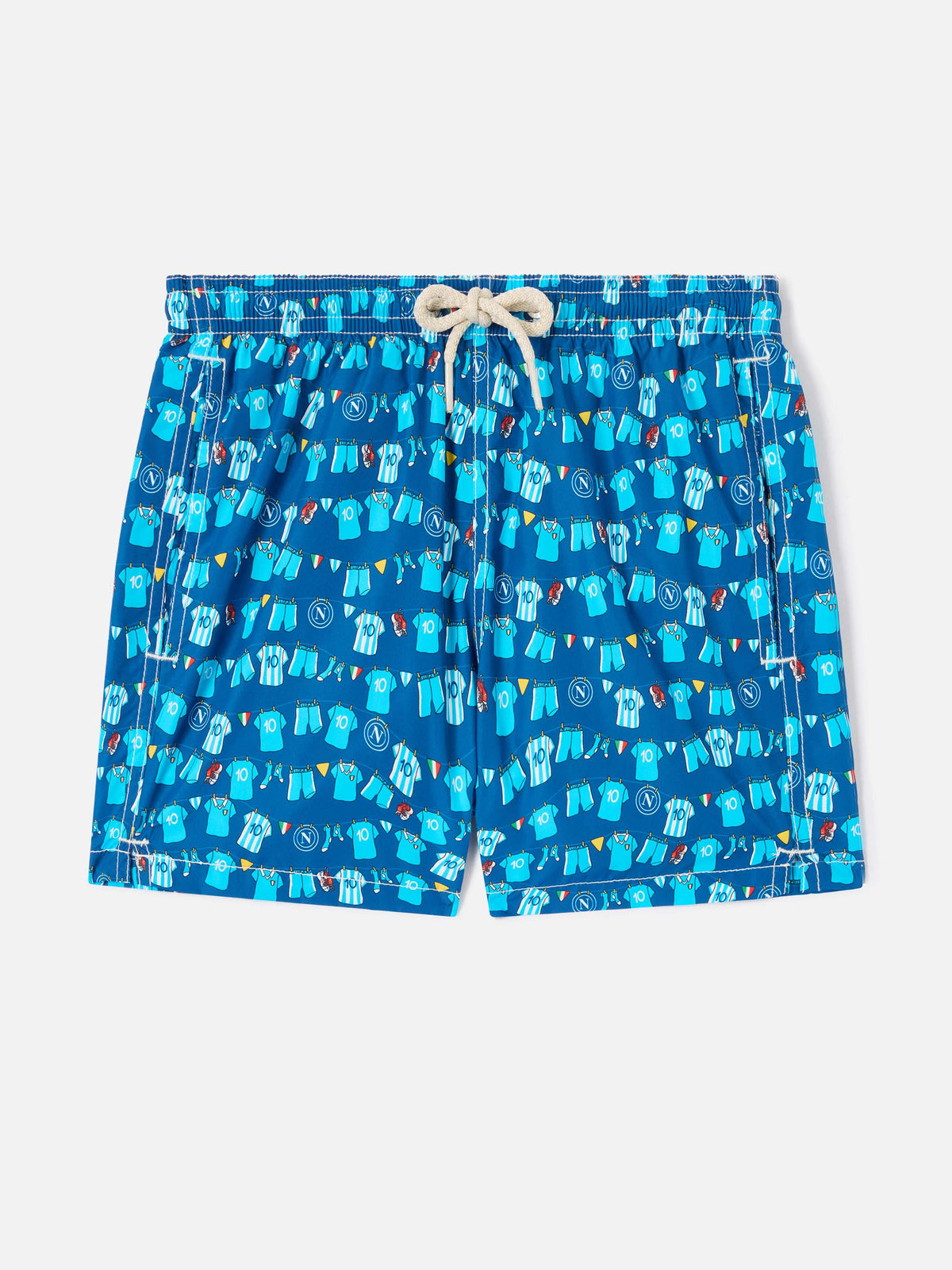 Short de bain Jean Lighting avec imprimé all-over SSC Napoli Balconi | SSC NAPOLI SPECIAL EDITION 