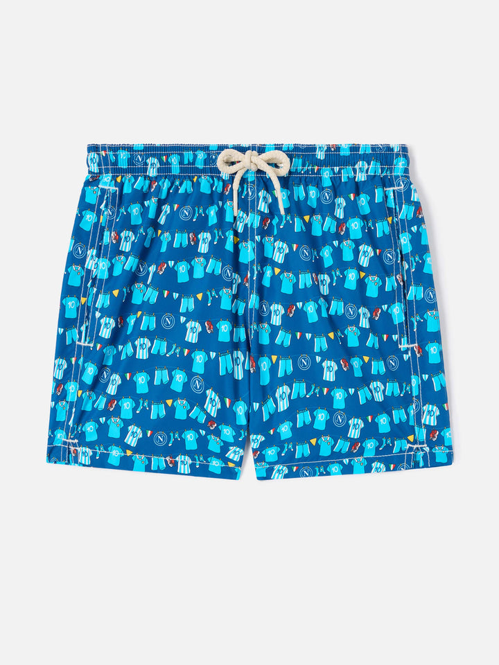 Badeshorts Jean Lighting mit SSC Napoli Balconi Allover-Print | SSC NAPOLI SPECIAL EDITION 