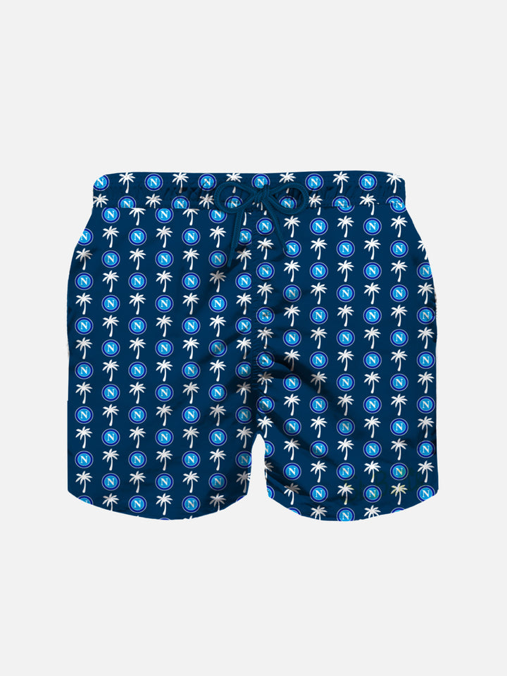 Boy light fabric swim shorts with Napoli logo print | SSC NAPOLI SPECIAL EDITION - MC2 Saint Barth