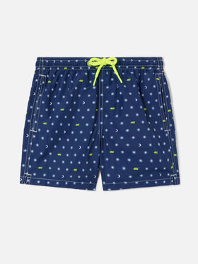 Bañador tipo shorts Jean Lighting con estampado all-over VR46 | VR46 SPECIAL EDITION 