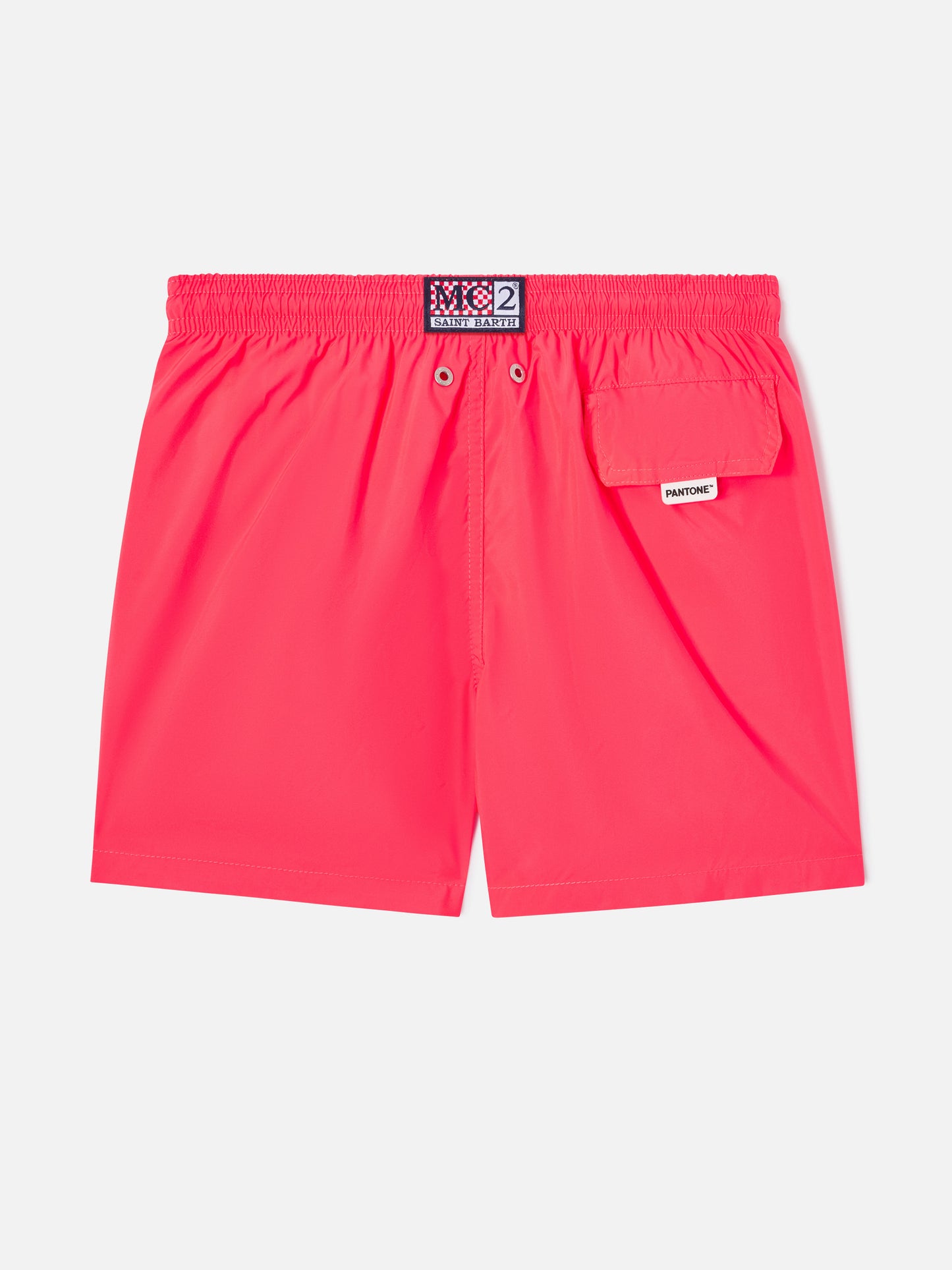 Jungen-Badeshorts in Fluorot Rot aus leichtem Material Lighting Pantone | PANTONE® SPECIAL EDITION 