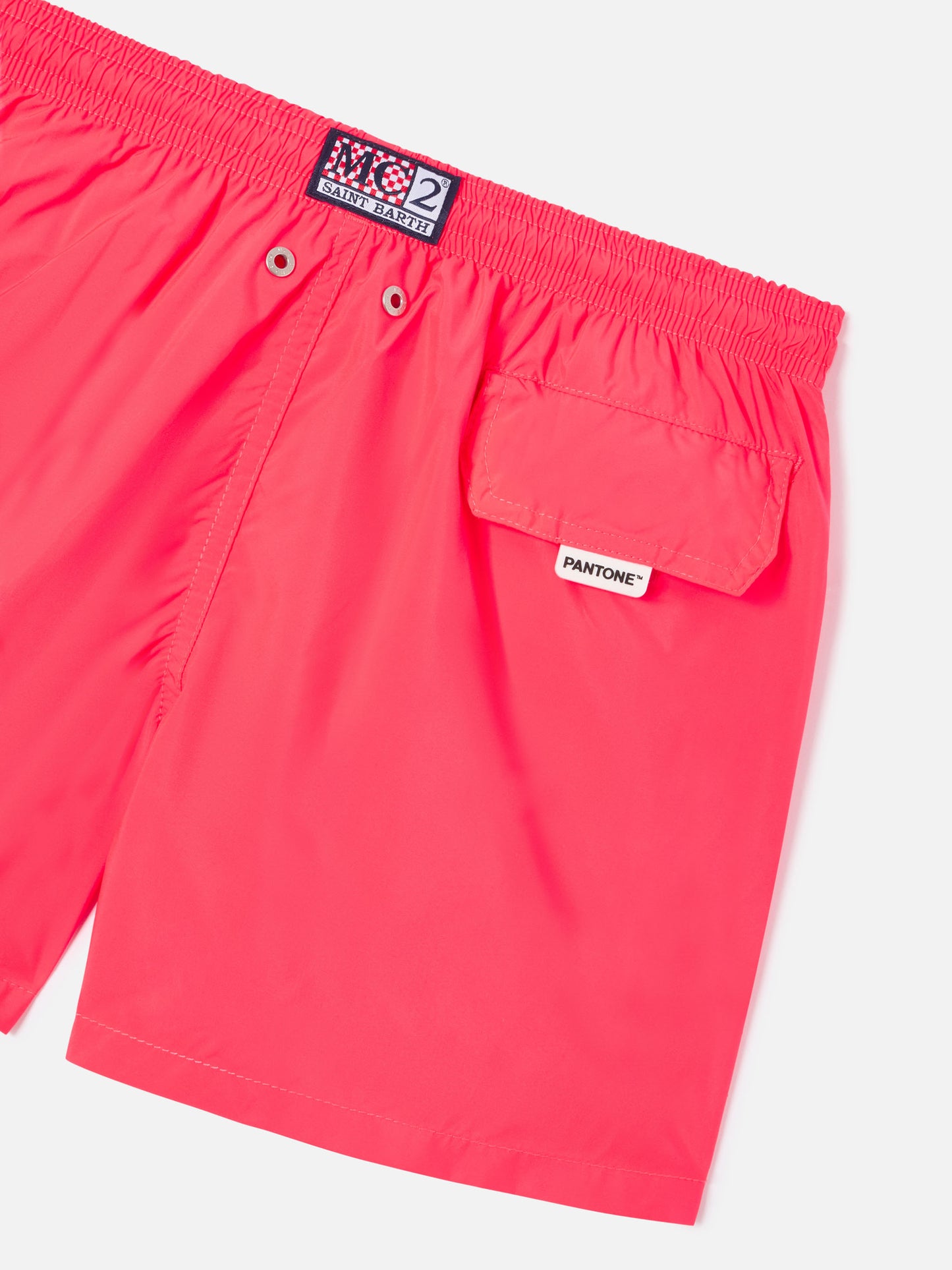 Jungen-Badeshorts in Fluorot Rot aus leichtem Material Lighting Pantone | PANTONE® SPECIAL EDITION 