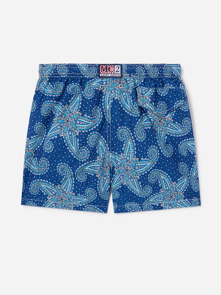 Boy swim shorts with paisley print