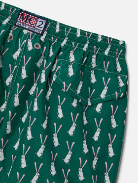 Bañador de niño en tejido ligero Jean Lighting 70 con estampado de conejos 