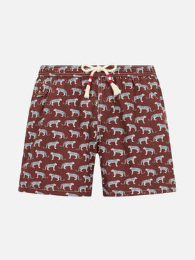 Boy lightweight fabric swim-shorts Jean Lighting 70 with puma print - MC2 Saint Barth