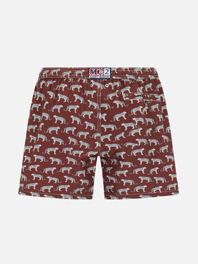 Boy lightweight fabric swim-shorts Jean Lighting 70 with puma print - MC2 Saint Barth