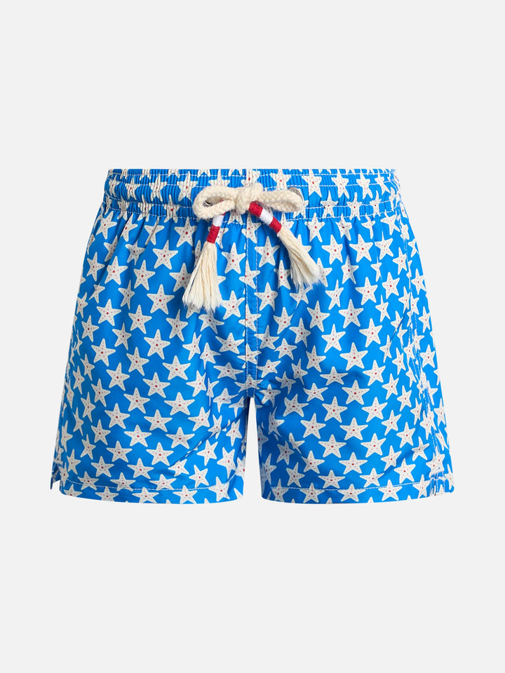 Badeshorts für Jungen aus leichtem Stoff Jean Lighting 70 mit Seesternen-Aufdruck