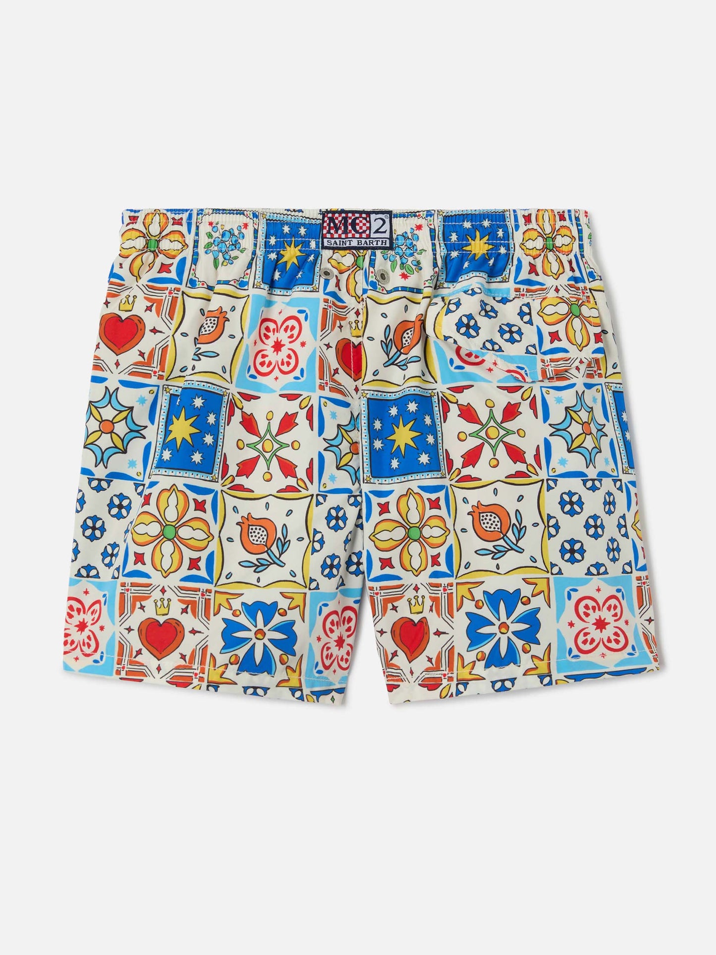 Short de bain Jean Lighting 70 avec imprimé all-over Maiolica 