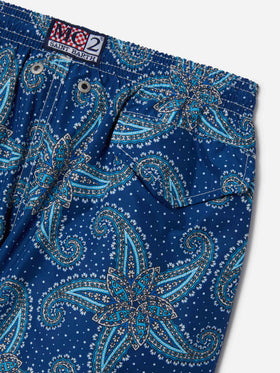 Short de bain garçon en tissu léger Jean Lighting 70 avec imprimé cachemire 