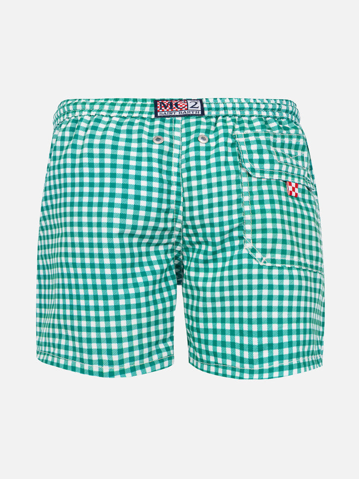 Boy swim shorts with gingham print - MC2 Saint Barth
