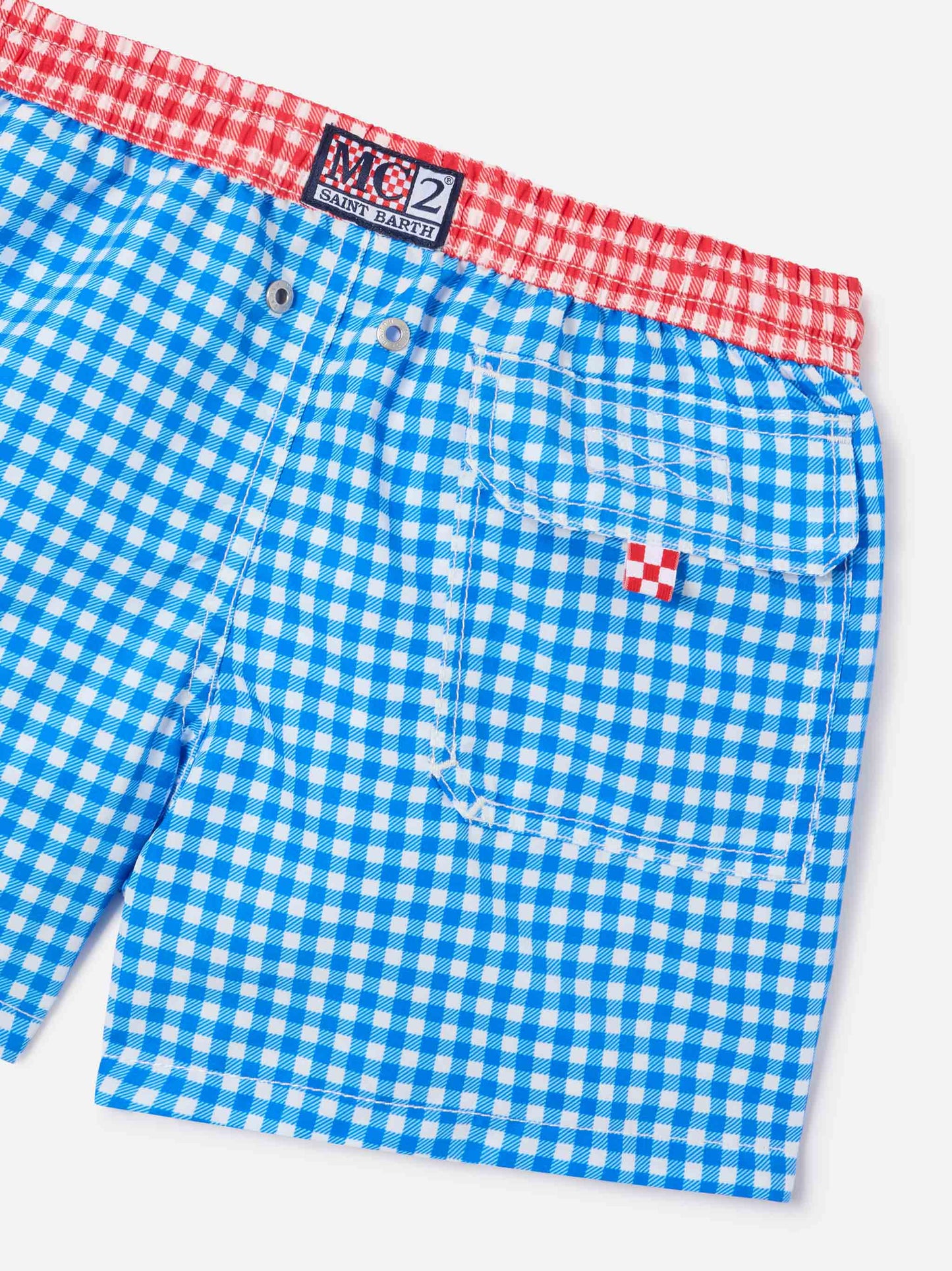 Bañador infantil con estampado de cuadros vichy 